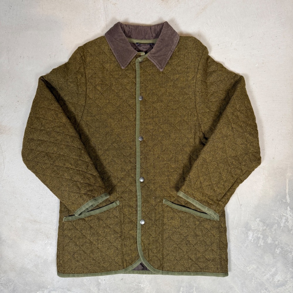 Mackintosh Mens Quilted Wool Field Jacket Olive Green Made in Scotland Size S